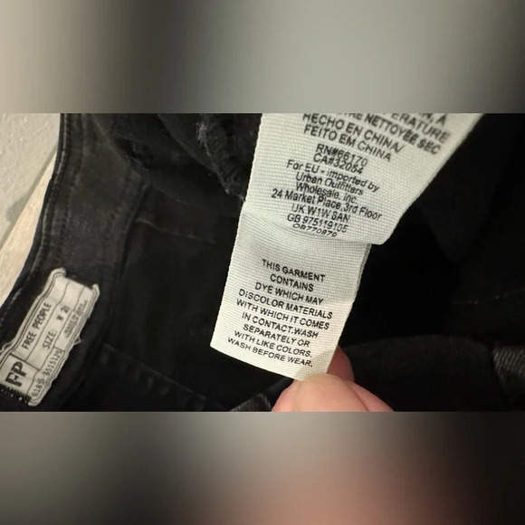 Free People high waist cropped bootcut jeans pull on black wash comfy size 28 - Picture 8 of 10